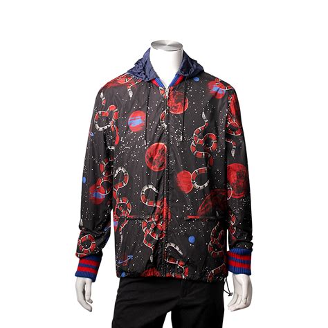 gucci snake space windbreaker|Nylon satin jacket in black .